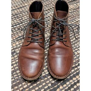 ASOS DESIGN Mens Tan Brown Leather Lace Up Boots Suede Size 9